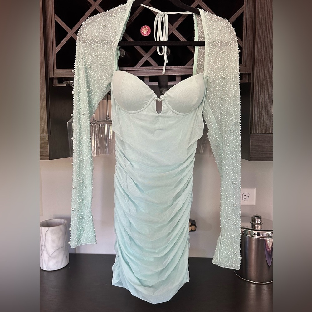 Mint Oh Polly long sleeve embellished dress - Picture 2 of 3